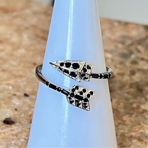 Bomb Party RG91783S Black Onyx on Sterling Arrow Wrap Ring HTF